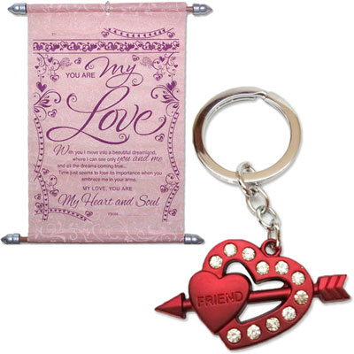 "Love Scroll Message + Valentine Key Chain-020 - Click here to View more details about this Product